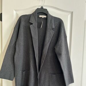 NWT LOFT Gray Cardigan Sweater Jacket XL